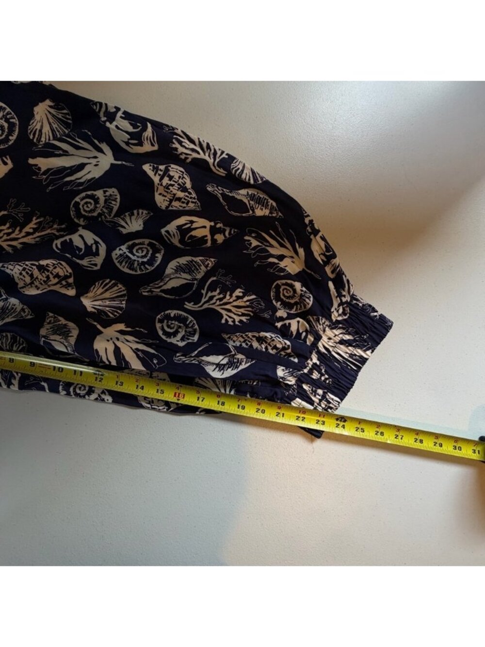 Venus Navy Blue Tropical Beach Joggers Pants Pull On Waist Elastic size 1X - Picture 13 of 13